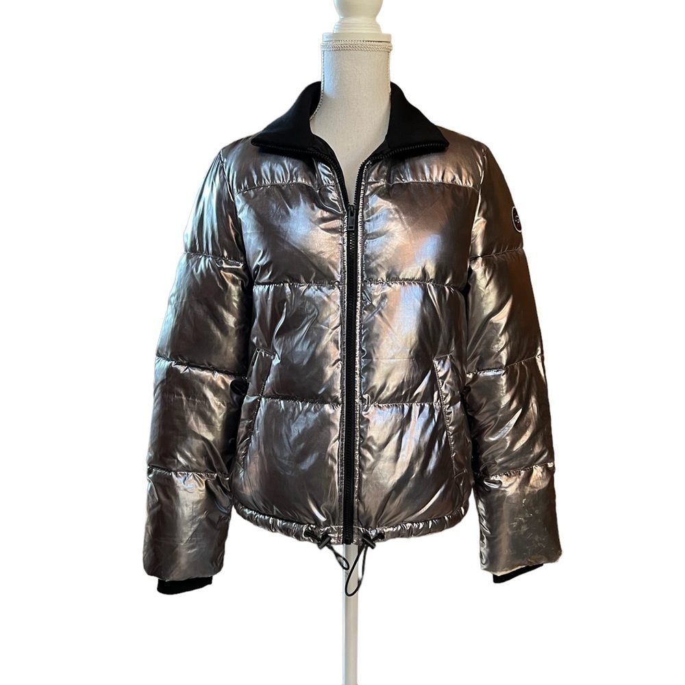 UGG WOMENS SHINY SILVER PUFFER COAT SIZE SMALL